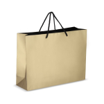 Saco-oferta de papel com asas e interior de cor preta 40 x 12 x 30 cm cor dourado segunda vista