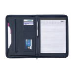 Portefólio de poliéster com bolsos e bloco de notas Workday cor preto segunda vista