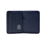 Portefólio de poliéster com bolsos e bloco de notas Workday cor azul segunda vista