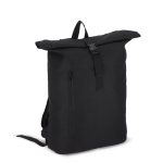 Mochila roll-top de rPET com pequeno fecho de correr frontal de 20 L cor preto segunda vista