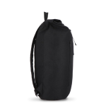 Mochila roll-top de rPET com pequeno fecho de correr frontal de 20 L cor preto terceira vista