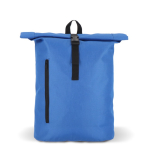 Mochila roll-top de rPET com pequeno fecho de correr frontal de 20 L cor azul