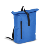 Mochila roll-top de rPET com pequeno fecho de correr frontal de 20 L cor azul segunda vista