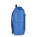 Mochila roll-top de rPET com pequeno fecho de correr frontal de 20 L cor azul terceira vista