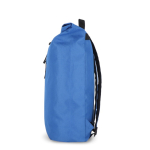 Mochila roll-top de rPET com pequeno fecho de correr frontal de 20 L cor azul quarta vista