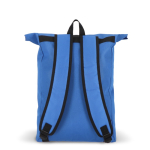 Mochila roll-top de rPET com pequeno fecho de correr frontal de 20 L cor azul quinta vista