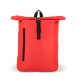 Mochila roll-top de rPET com pequeno fecho de correr frontal de 20 L cor vermelho