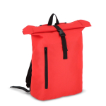 Mochila roll-top de rPET com pequeno fecho de correr frontal de 20 L cor vermelho segunda vista