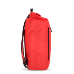 Mochila roll-top de rPET com pequeno fecho de correr frontal de 20 L cor vermelho terceira vista