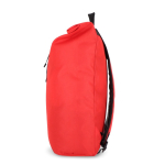 Mochila roll-top de rPET com pequeno fecho de correr frontal de 20 L cor vermelho quarta vista