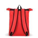 Mochila roll-top de rPET com pequeno fecho de correr frontal de 20 L cor vermelho quinta vista
