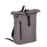 Mochila roll-top de rPET com pequeno fecho de correr frontal de 20 L cor cinzento segunda vista