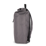 Mochila roll-top de rPET com pequeno fecho de correr frontal de 20 L cor cinzento quarta vista