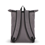 Mochila roll-top de rPET com pequeno fecho de correr frontal de 20 L cor cinzento quinta vista