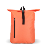Mochila roll-top de rPET com pequeno fecho de correr frontal de 20 L cor cor-de-laranja