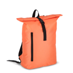 Mochila roll-top de rPET com pequeno fecho de correr frontal de 20 L cor cor-de-laranja segunda vista