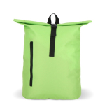 Mochila roll-top de rPET com pequeno fecho de correr frontal de 20 L cor verde-lima