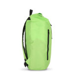 Mochila roll-top de rPET com pequeno fecho de correr frontal de 20 L cor verde-lima terceira vista