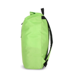 Mochila roll-top de rPET com pequeno fecho de correr frontal de 20 L cor verde-lima quarta vista
