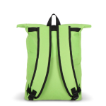 Mochila roll-top de rPET com pequeno fecho de correr frontal de 20 L cor verde-lima quinta vista