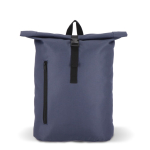 Mochila roll-top de rPET com pequeno fecho de correr frontal de 20 L cor azul-escuro