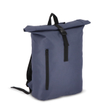 Mochila roll-top de rPET com pequeno fecho de correr frontal de 20 L cor azul-escuro segunda vista