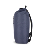 Mochila roll-top de rPET com pequeno fecho de correr frontal de 20 L cor azul-escuro quarta vista