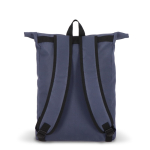 Mochila roll-top de rPET com pequeno fecho de correr frontal de 20 L cor azul-escuro quinta vista