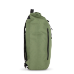 Mochila roll-top de rPET com pequeno fecho de correr frontal de 20 L cor verde oliva terceira vista