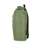 Mochila roll-top de rPET com pequeno fecho de correr frontal de 20 L cor verde oliva quarta vista