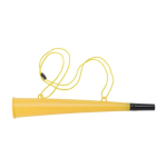 Corneta de plástico com cordão a condizer, ideal para eventos cor amarelo terceira vista