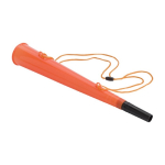 Corneta de plástico com cordão a condizer, ideal para eventos cor cor-de-laranja terceira vista