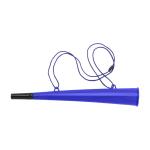 Corneta de plástico com cordão a condizer, ideal para eventos cor azul ultramarino primeira vista