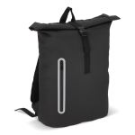 Mochila roll-top enrolável de PU com detalhes refletores 20 L cor preto