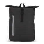 Mochila roll-top enrolável de PU com detalhes refletores 20 L cor preto segunda vista
