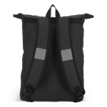 Mochila roll-top enrolável de PU com detalhes refletores 20 L cor preto quinta vista