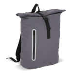 Mochila roll-top enrolável de PU com detalhes refletores 20 L cor cinzento