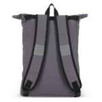 Mochila roll-top enrolável de PU com detalhes refletores 20 L cor cinzento quinta vista