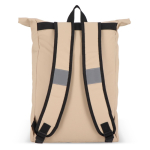 Mochila roll-top enrolável de PU com detalhes refletores 20 L cor bege quinta vista