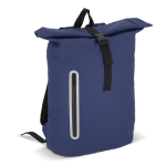 Mochila roll-top enrolável de PU com detalhes refletores 20 L cor azul-escuro