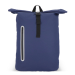 Mochila roll-top enrolável de PU com detalhes refletores 20 L cor azul-escuro segunda vista