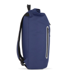 Mochila roll-top enrolável de PU com detalhes refletores 20 L cor azul-escuro terceira vista