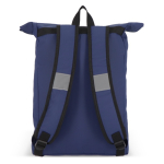 Mochila roll-top enrolável de PU com detalhes refletores 20 L cor azul-escuro quinta vista
