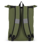 Mochila roll-top enrolável de PU com detalhes refletores 20 L cor verde oliva quinta vista