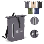 Mochila roll-top enrolável de PU com detalhes refletores 20 L