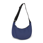 Bolsa tiracolo de PU em forma de meia-lua e alça ajustável cor azul-escuro segunda vista