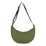 Bolsa tiracolo de PU em forma de meia-lua e alça ajustável cor verde oliva