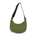 Bolsa tiracolo de PU em forma de meia-lua e alça ajustável cor verde oliva segunda vista
