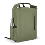 Mochila enrolável de rPET com pega superior de fivela 20 L cor verde oliva sexta vista