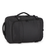 Mochila de rPET ideal para viagens, com amplos compartimentos cor preto terceira vista